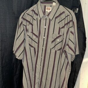 Ely Cattleman Black and Gray Striped Men's Shirt